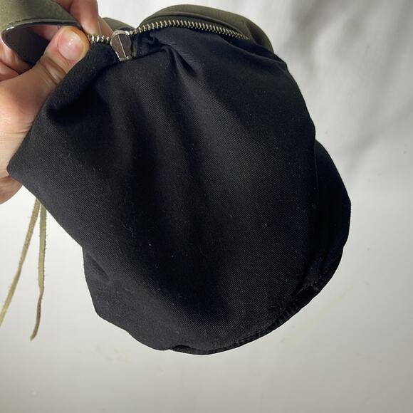 REBECCA MINKOFF Olive Green Suede Adjustable Tassel Detail Mini Backpack main image 4